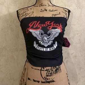 💕Gemstone Strapless Graphic “New York State of Mind” Tank Top